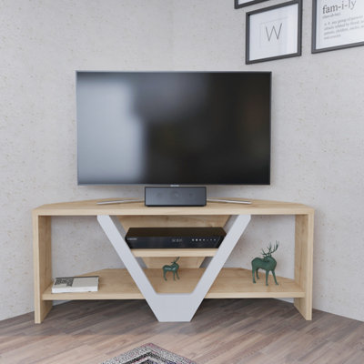 Decorotika Karin Tv Stand Tv Unit For Tvs Up To 45 Inch Sapphire Oak And White from B&Q