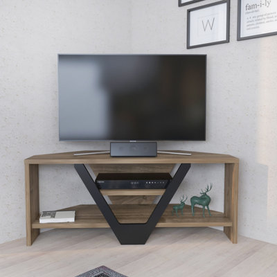 Decorotika Karin Tv Stand Tv Unit For Tvs Up To 45 Inch Walnut And Black from B&Q