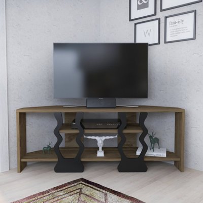 B&Q -  Firal Tv Stand Tv Unit For Tvs Up To 45 Inch Oud Oak And Black
