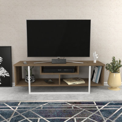 B&Q -  Astona Tv Stand Tv Unit For Tvs Up To 55 Inch Walnut And White