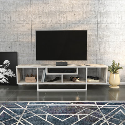 Decorotika Astona Tv Stand Tv Unit For Tvs Up To 65 Inch White Marbel Effect And White from B&Q