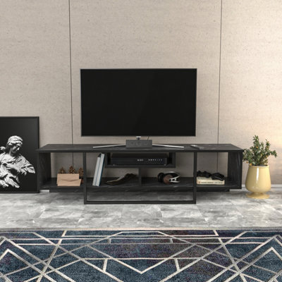 Decorotika Astona Tv Stand Tv Unit For Tvs Up To 65 Inch Black Marble Effect And Black from B&Q