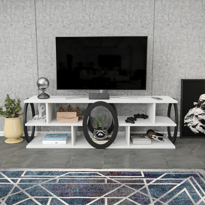 Decorotika Fale Tv Stand Tv Unit For Tvs Up To 60 Inch White And Black from B&Q