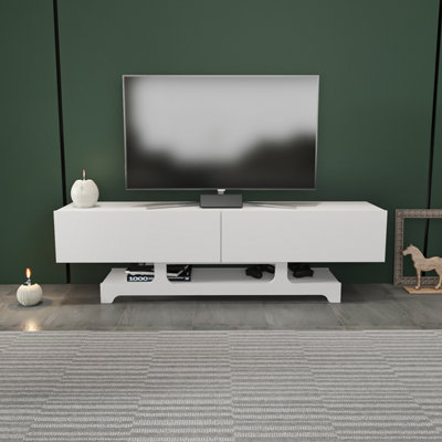 Rackhams White Tera Modern Tv Stand Tv Cabinet For Tv's Up To 72" - Image 5