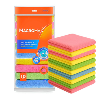 Eco360 Macromax 100% Microfibre Cleaning Cloths 10 Pack  Ultra Absorbent & Lint Free from B&Q