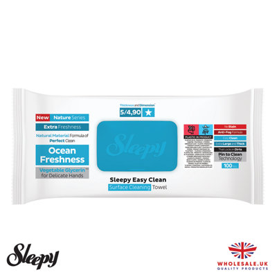 Sleepy Easy Clean Ocean Multi Surface Cleaning Wipes 6 X 100Pcs from B&Q