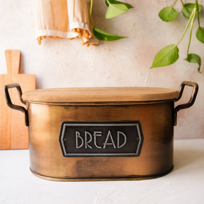 The Mia Metal Bread Cover Retro Bread Tumbled Gold - Image 5