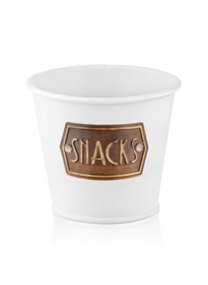 Rozi White Snack Bowl (Galvanised Steel) from B&Q
