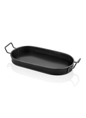 Rozi Oval Serving Tray (54 X 23 Cm) Black