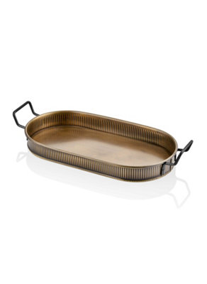 Rozi Oval Serving Tray (54 X 23 Cm) Gold