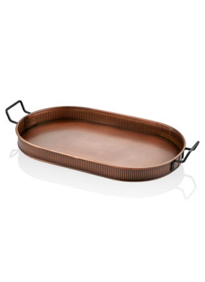 Rozi Copper Oval Serving Tray (66 X 32 Cm) from B&Q
