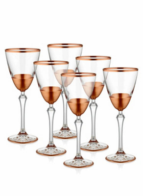 Rozi Glam Collection Wine GlassesSet Of 6Copper from B&Q