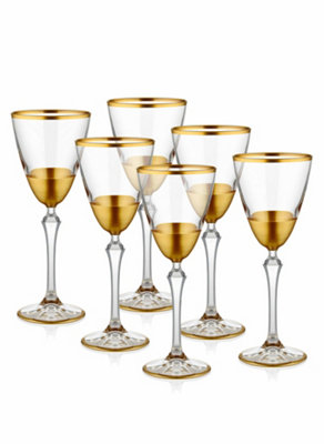 Rozi Glam Collection Wine GlassesSet Of 6Gold from B&Q