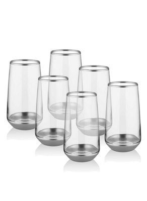Rozi Glam Collection Highball GlassesSet Of 6Silver from B&Q