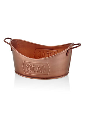 Rozi Copper Bread Basket (Galvanised Steel) from B&Q
