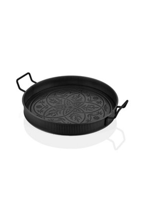 Rozi Black Round Serving Tray (47 X 37 Cm) from B&Q
