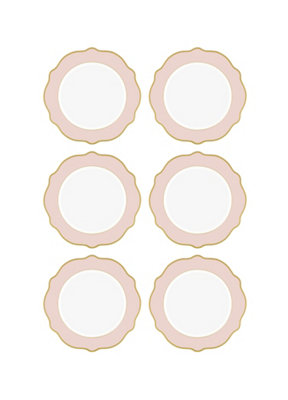 Rozi Jaswely Collection Porcelain Side PlatesSet Of 6Pink from B&Q