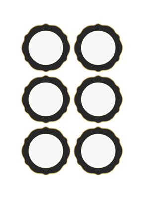 Rozi Jaswely Collection Porcelain Side PlatesSet Of 6Black from B&Q