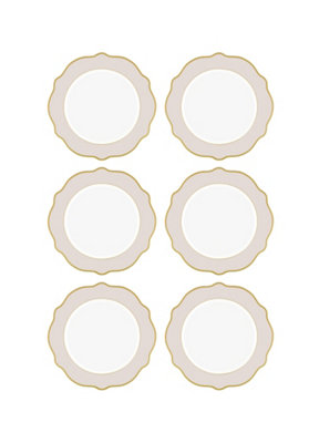 Rozi Jaswely Collection Porcelain Side PlatesSet Of 6Sand Beige from B&Q
