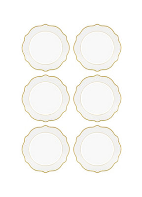 Rozi Jaswely Collection Porcelain Side PlatesSet Of 6White from B&Q