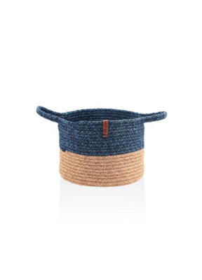 Rozi Jute Handwoven Storage BasketBlue from B&Q