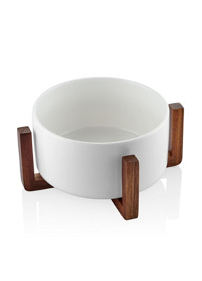 Rozi Woody Collection Footed Serving Bowl - White Porcelain - 20cm - Image 4