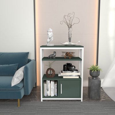 B&Q -  Letos Bookcase Shelving Unit Green White