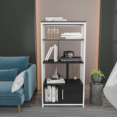 B&Q -  Valero Bookcase Shelving Unit White & Black