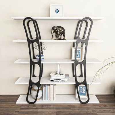 B&Q -  Adar Bookcase Shelving Unit White & Black