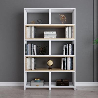 Decorotika 5-Tier Poyraz Bookcase Bookshelf Shelving Unit Display UnitWhite And Oak Pattern from B&Q