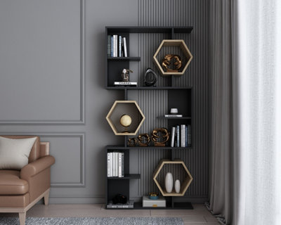 Decorotika Darla 9 Shelf Bookcase Black Wood - Image 3