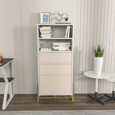 DecorotikaUtopia Bookcase Bookshelf Shelving Unit With 3 Cabinets And 2 Shelves