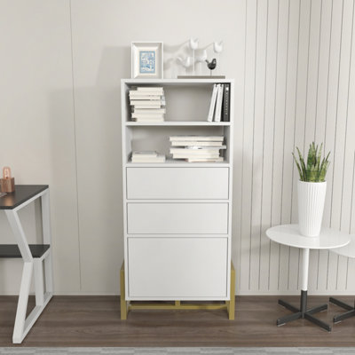 Decorotika - Utopia Bookcase Bookshelf Shelving Unit With 3 Cabinets And 2 Shelves