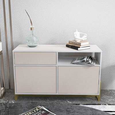 DecorotikaUtopia Sideboard 3 Cabinets And One Shelf Metal Legs from B&Q