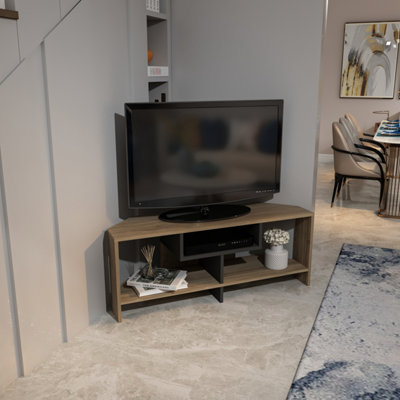 Decorotika Maldiv Modern Tv Stand Tv Unit Walnut And Black from B&Q