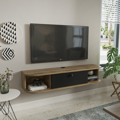 Decorotika Ibarra Modern Floating Tv Stand Tv Unit Oud And Black from B&Q