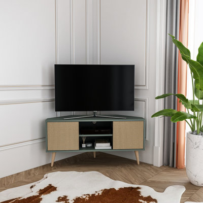 Decorotika Lesson Corner Tv Stand Tv Unit Tv Cabinet For Tvs Up To 55 Inch Silva & Hazeran from B&Q