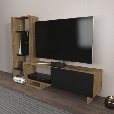 B&Q -  Pegai Tv Stand Tv Unit For Tvs Up To 50 Inch Oud Black