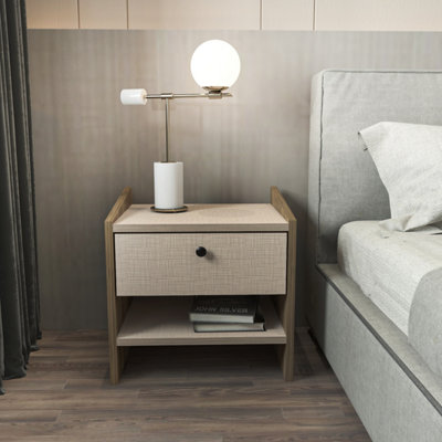 Decorotika Berlin Bedside Table - Cotton Beige - Image 5