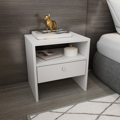 B&Q -  Nova 1 Drawer Bedside Table Nightstand