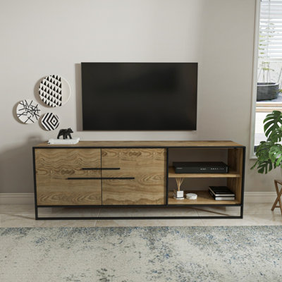 B&Q -  Polka Tv Stand Tv Unit For Tvs Up To 72 Inch Black And Oud