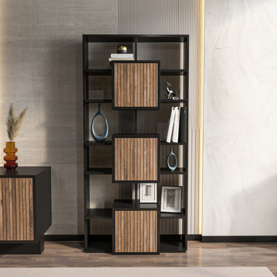 Decorotika Monaco Modern Bookcase Black Alina from B&Q