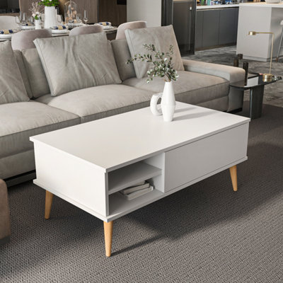 B&Q -  Como 110 Cm Modern Coffee Table White