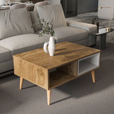 Decorotika Oberon 90 Cm Coffee TableOud White from B&Q