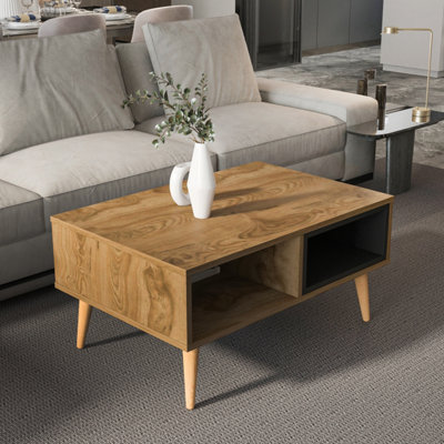 Decorotika Oberon 90 Cm Coffee TableOud Black from B&Q
