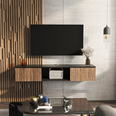 Decorotika Modern Elia Tv Unit With Storage Without Shelf Black And Alina from B&Q