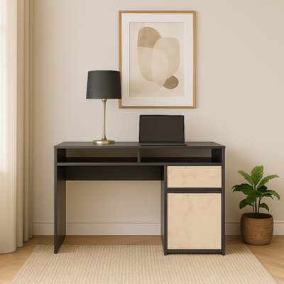 Decorotika Isla Computer Desk Black Travertine from B&Q