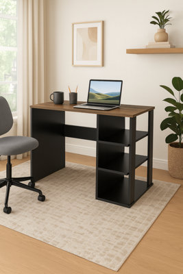 Decorotika Polina Computer Desk Black Walnut from B&Q