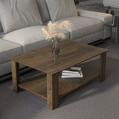 Decorotika Leroy  90 Cm Rectangular  Coffee Table Walnut from B&Q