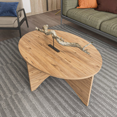B&Q -  Solo 100 Cm Oval Coffee Table Atlantic Pine